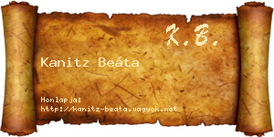 Kanitz Beáta névjegykártya